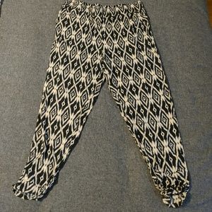 Flowy Cotton Ikat Harem Pants